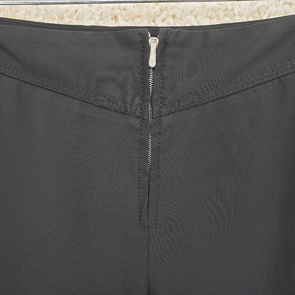PHILIPPE Adec Paris Women US 6 black trousers pants front zip pockets Poly blend - Picture 5 of 11